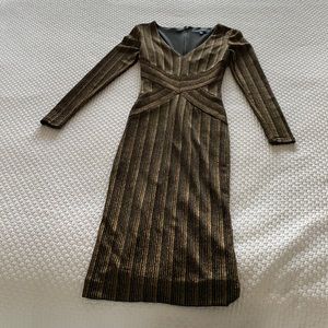 RACHEL Rachel Roy Quinn Metallic Sheath Dress, Black/Gold Combo size  XS